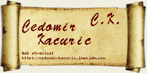 Čedomir Kaćurić vizit kartica